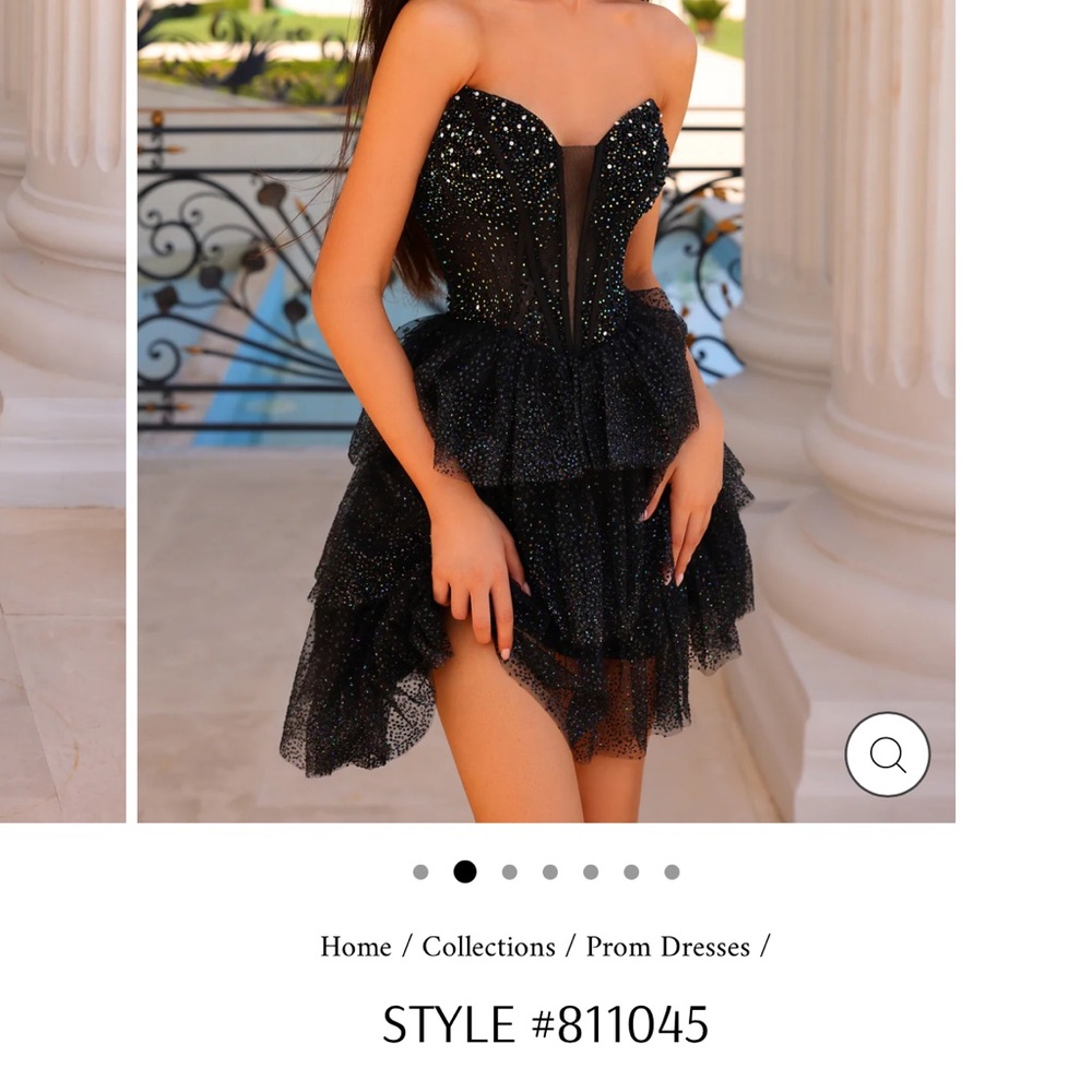 Clarisse red Glitter Strapless Dress